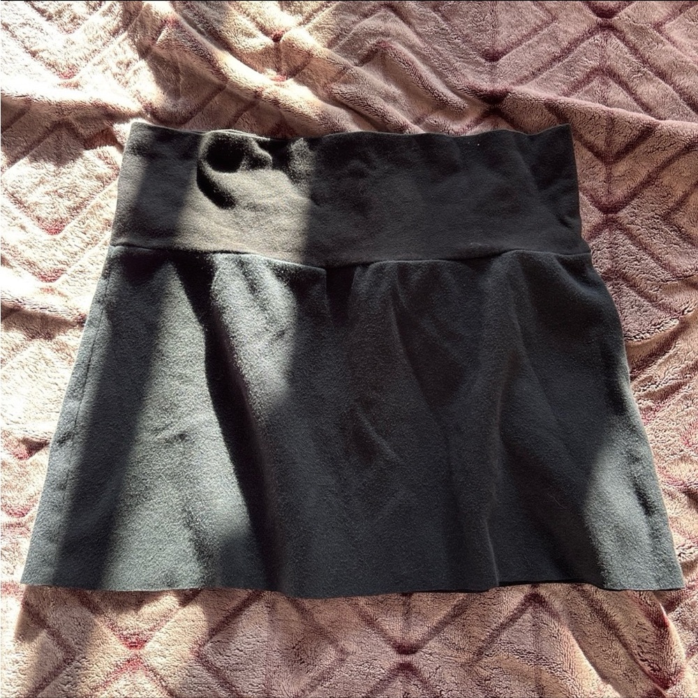Black Fold-over mini Skirt